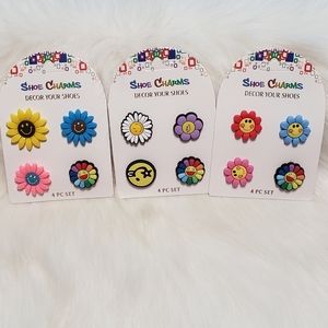 Crocs shoe charms.  Crocs shoe flower charms.